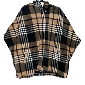 Weatherproof Plaid Poncho OS